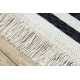 Koberec TWIN 22996 geometrická, pruhy bavlnený, obojstranný, Ekologické strapce - čierna / krémový