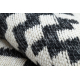 Koberec TWIN 22996 geometrická, pruhy bavlna, oboustranný, Ekologické třásně - černý / krémová