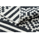 Tapijt TWIN 22996 geometrisk, striper bomull, dobbeltsidig, Økologiske frakker - svart / krem