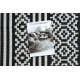 Tappeto TWIN 22996 geometrica, strisce cotone, bifacciale, Frange ecologiche - nero / crema