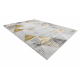 Тепих LIRA E1627 Троуглови геометријски, структуриран, модеран, гламурозан - сиво / златно