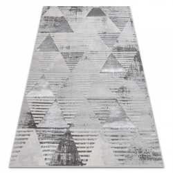 Koberec LIRA E1627 Trojúhelníky geometrický, strukturální, moderní, glamour - šedá