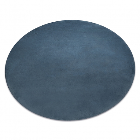 Covor modern de spălat POSH cerc shaggy albastru, antiderapant, gros