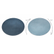 Moderne vasketeppe POSH sirkel shaggy, plysj, thick antiskli blå