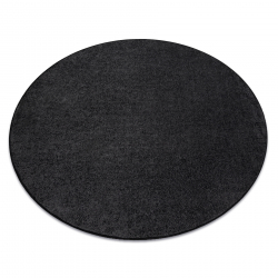 Kilimas Apskritas kilimas SANTA FE juoda 98 sklandžiai, vienodas, vienspalvis