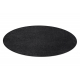 Χαλί, στρογγυλό SANTA FE μαύρο 98 απλό, επίπεδη, ένα χρώμα