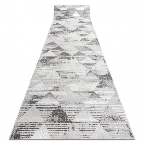 Passadeira LIRA E1627 Triângulos geométrico, estrutural, moderno, glamour - cinza