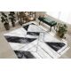 Matto EMERALD yksinomainen 81953 glamouria, tyylikäs marmori, geometrinen musta / hopea 