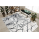 Matto EMERALD yksinomainen 0085 glamouria, tyylikäs marmori, geometrinen valkoinen / hopea 