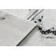 изключителен EMERALD килим 0085 блясък, мрамор, геометричен бял / сребърен 