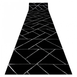 Juoksija EMERALD yksinomainen 7543 glamouria, tyylikäs geometrinen musta / hopea 