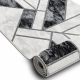 Alfombra de pasillo EMERALD exclusivo 81953 glamour, elegante geométrico negro / plata 