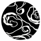Χαλί HAMPTON Rosa κύκλος τριαντάφυλλο, λουλούδια μαύρο