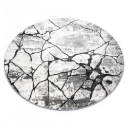 Alfombra moderna COZY 8873 Circulo Cracks, hormigón fisurado - Structural dos niveles de vellón gris oscuro