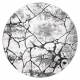 модерен килим COZY 8873 кръг Cracks, напукан бетон structural две нива на руно тъмно сив