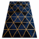 Tepih EMERALD exclusief 1020 glamur, stilski mramor, trokuta tamnoplava / zlato