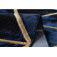 Exclusive EMERALD Carpet 1020 glamour, stylish marble, triangles navy / gold
