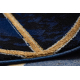 Tapijt EMERALD exclusief 1020 glamour, stijlvol marmer, driehoeken marineblauw / goud
