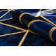 Koberec EMERALD exkluzívne 1020 glamour, štýlový mramor, trojuholníky tmavomodrý / zlato