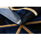 Exklusiv EMERALD Teppich 1020 glamour, stilvoll Marmor, Dreiecke dunkelblau / gold