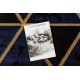 Tapis EMERALD exclusif 1020 glamour, élégant marbre, triangles bleu foncé / or