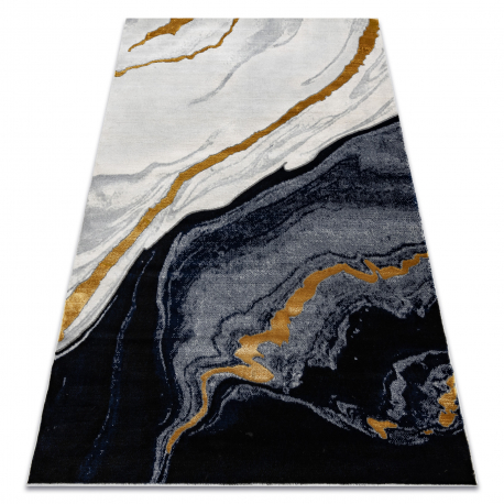 Eksklusiv EMERALD Teppe 1017 glamour, stilig marmor marinen / gull