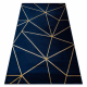 Tapete EMERALD exclusivo 1013 glamour, à moda geométrico azul escuro / ouro