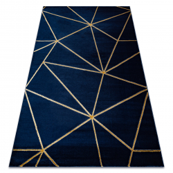 Exklusiv EMERALD Matta 1013 glamour, snygg geometrisk mörkblå / guld