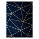 Tapete EMERALD exclusivo 1013 glamour, à moda geométrico azul escuro / ouro