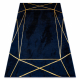 Exclusive EMERALD Carpet 1022 glamour, stylish geometric navy / gold