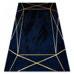 Tæppe EMERALD eksklusiv 1022 glamour, stilfuld geometrisk marineblå / guld