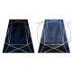 Exclusive EMERALD Carpet 1022 glamour, stylish geometric navy / gold