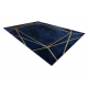 Alfombra EMERALD exclusivo 1022 glamour, elegante geométrico azul oscuro / oro