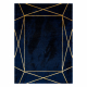 Tapijt EMERALD exclusief 1022 glamour, stijlvol geometrisch marineblauw / goud