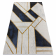 Tapijt EMERALD exclusief 1015 glamour, stijlvol marmer, geometrisch marineblauw / goud
