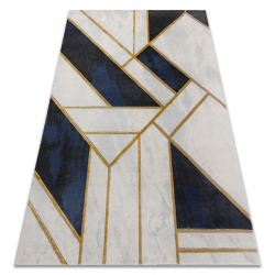 Koberec EMERALD výhradní 1015 glamour, stylový mramor, geometrický tmavě modrý / zlato