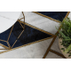 Exklusiv EMERALD Matta 1015 glamour, snygg marble, geometrisk mörkblå / guld