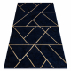 Tapete EMERALD exclusivo 1012 glamour, à moda geométrico azul escuro / ouro