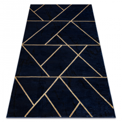 Tappeto EMERALD esclusivo 1012 glamour, elegante géométrique blu scuro / oro