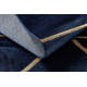 Tæppe EMERALD eksklusiv 1012 glamour, stilfuld geometrisk marineblå / guld