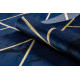 Tapete EMERALD exclusivo 1012 glamour, à moda geométrico azul escuro / ouro
