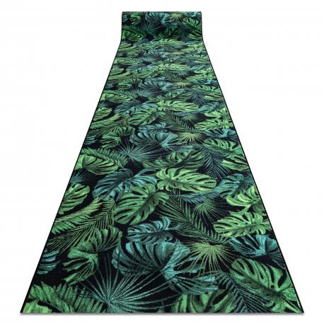 Pogumovaný běhoun MONSTERA Listy zelený 100 cm