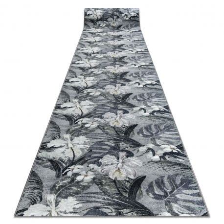 Koridorivaibad kummeeritud MONSTERA Lehed, kummi hall 100 cm