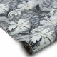 Csúszásgátló futó szőnyeg MONSTERA Levelek, gumi szürke 100 cm