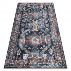 Alfombra de pasillo con refuerzo de goma LOTUS FRAMES 29870 Marco de piedra plata / oro lavable 