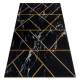 Tapijt EMERALD exclusief 2000 glamour, stijlvol geometrisch, marmer zwart / goud