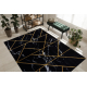 Kizárólagos EMERALD szőnyeg 2000 glamour, elegáns geometriai, márvány fekete / arany