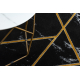 Alfombra EMERALD exclusivo 2000 glamour, elegante geométrico, mármol negro / oro