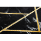 Matto EMERALD yksinomainen 2000 glamouria, tyylikäs geometrinen, marmori musta / kulta-