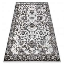 Tappeto MATEO 8037/644 Moderno cornice, fiori - strutturale grigio